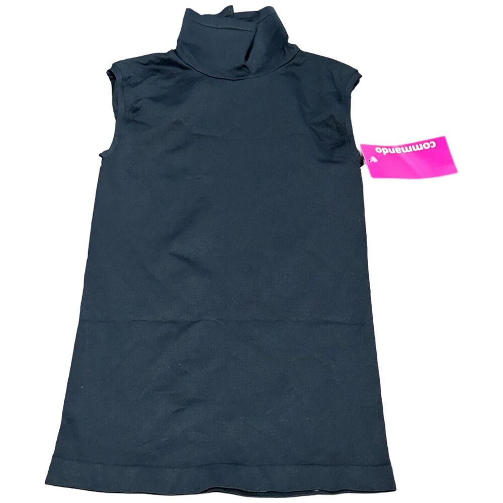 Commando Minimalist Womens S/M Black Sleeveless Mock Neck‎ Pullover Tank Top NWT